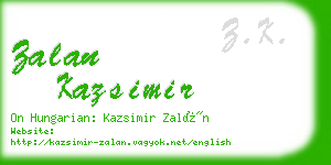 zalan kazsimir business card